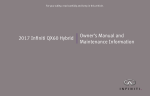2017 Infiniti QX60 Hybrid Owner Manual